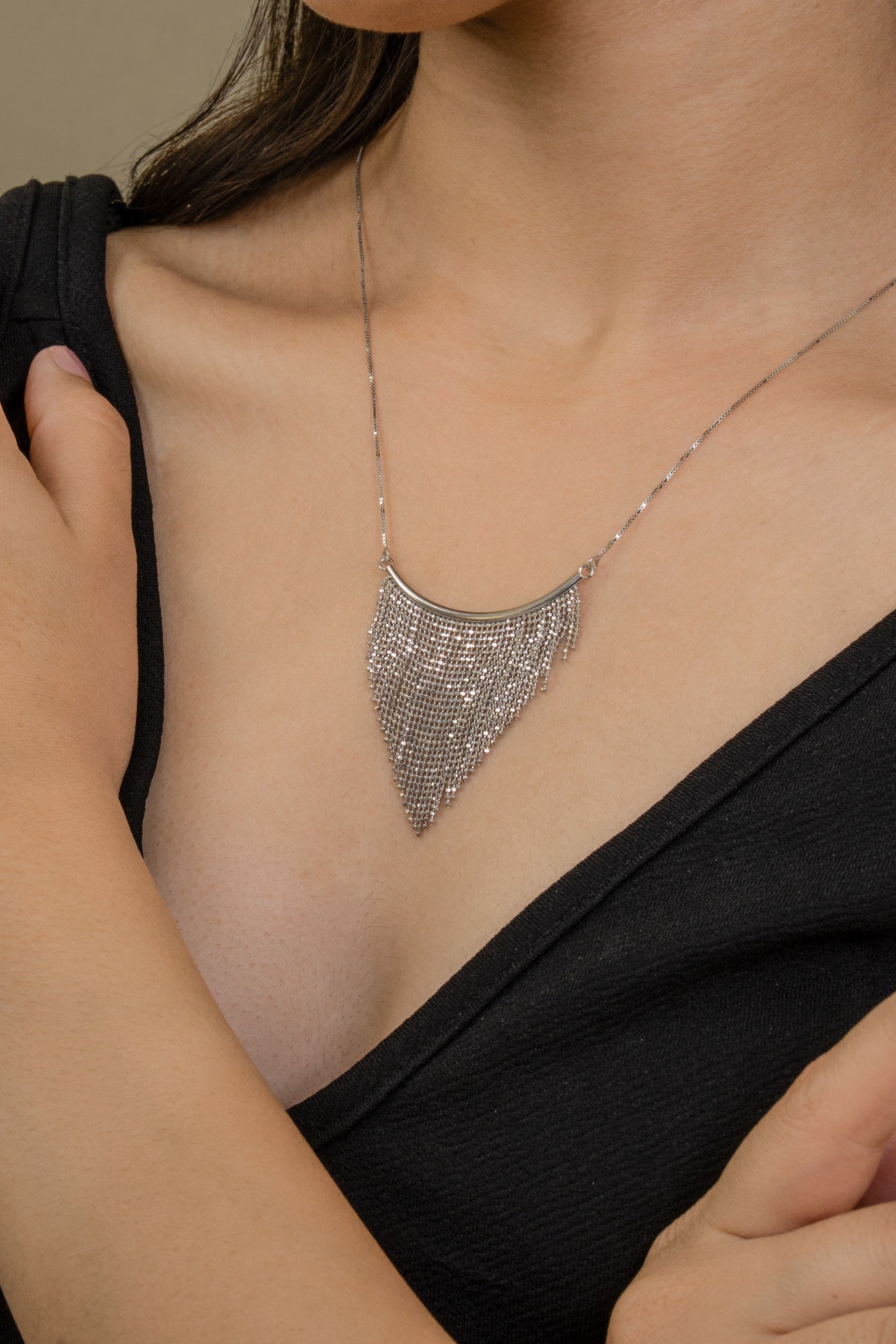 Tanya Drape Sterling Silver Chain Pendant